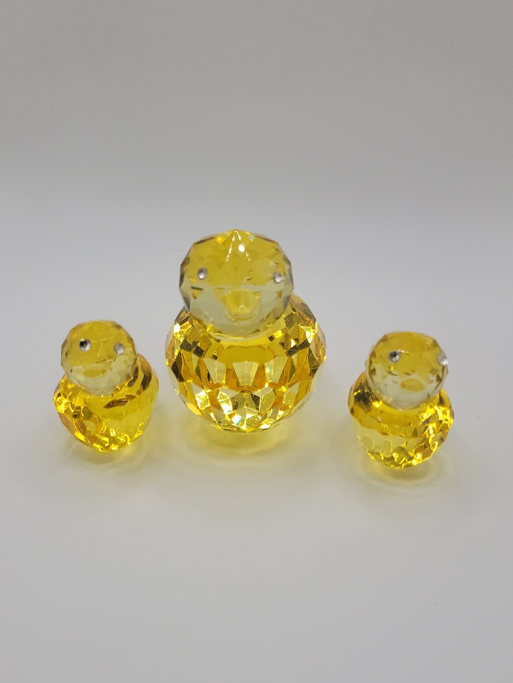 Oleg Cassini Yellow Crystal Ducks Set of 3#3932